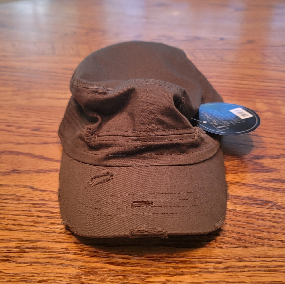 NWT Ethos Army Olive Green Cotton Hat Cap With Pocket